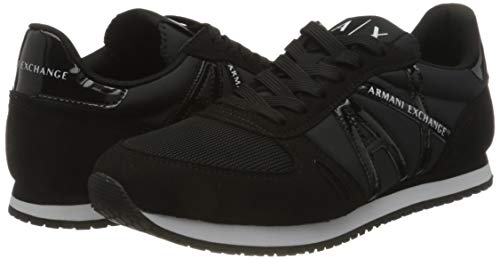 Armani Exchange Retro Running, Zapatillas para Mujer, Black, 39 EU
