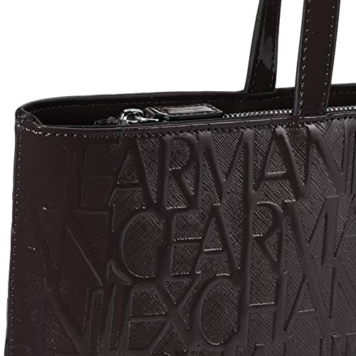 Armani Exchange Shiny Liz - Bolso de hombro para mujer, 11 x 40 x 28 cm, color Negro, talla 11x40x28 cm (B x H x T)