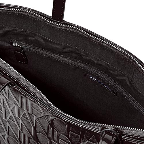 Armani Exchange Shiny Liz - Bolso de hombro para mujer, 11 x 40 x 28 cm, color Negro, talla 11x40x28 cm (B x H x T)