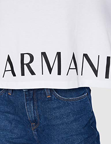 Armani Exchange T-Shirt Camiseta, Blanco, M para Mujer