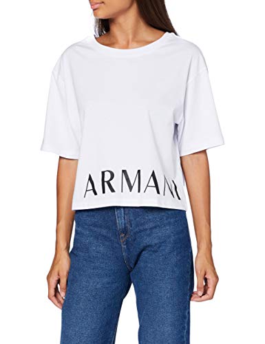 Armani Exchange T-Shirt Camiseta, Blanco, M para Mujer