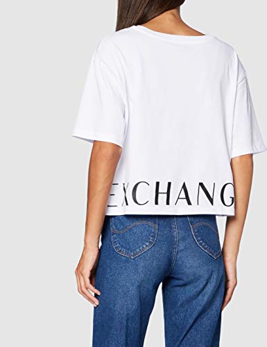 Armani Exchange T-Shirt Camiseta, Blanco, M para Mujer