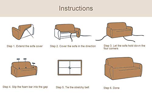 ARNTY Fundas Decorativas para Sofás, Simplicidad Moderna Elastica Funda de Sofa 1/2/3/4 Plazas Antideslizante Funda Protectora para Sofá (Funda Sofa 2 Plaza:141-180cm, Vistoso-Cuadrado)