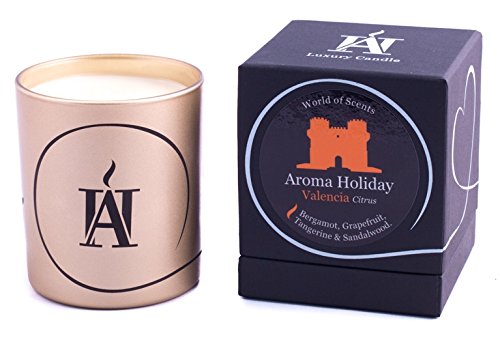 Aroma Holiday, vela aromática de lujo, Valencia (limón)