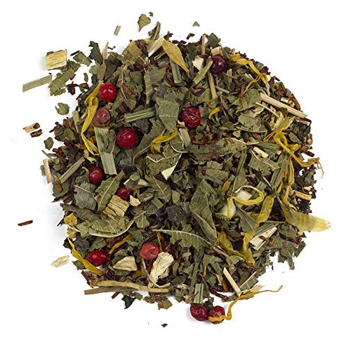 Aromas de Té - Infusión Rooibos - Digestiva - Con Jengibre, Mate, Limonaria, Lemongrass, Regaliz, Pimienta Rosa y Negra, Caléndula, Hierbabuena, Cáscara de Limón y Aromas Naturales - 75 gr.