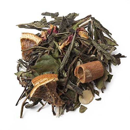 Aromas de Té - Té Verde Y Blanco Andalusí - Con Trozos de Canela, Lemongrass, Almendra, Naranja y Capullos de Rosa - Para Deleitar los Sentidos y Disminuir el Estrés - 75 gr.