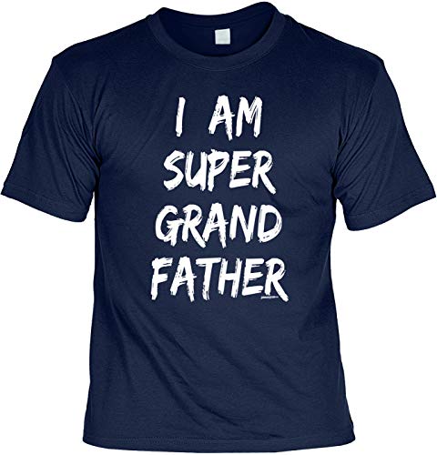 Art & Detail – Camiseta con texto "Opa Dad Vatertag – I am Super Grand Father" azul marino S