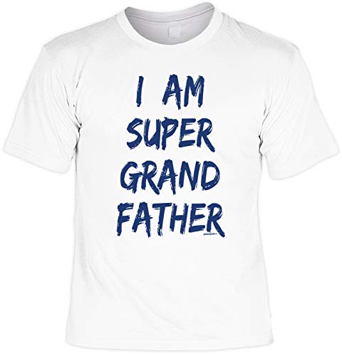 Art & Detail – Camiseta con texto "Opa Dad Vatertag – I am Super Grand Father" Blanco S