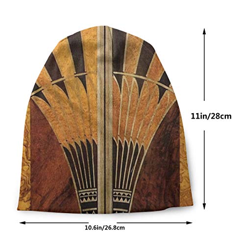 Art Nouveau Art Deco - Gorro de Lana para Invierno, diseño Vintage, Elegante, Color Dorado, Negro, Bronce, Plateado, Beige, Tejido cálido, elástico, Suave y Duradero