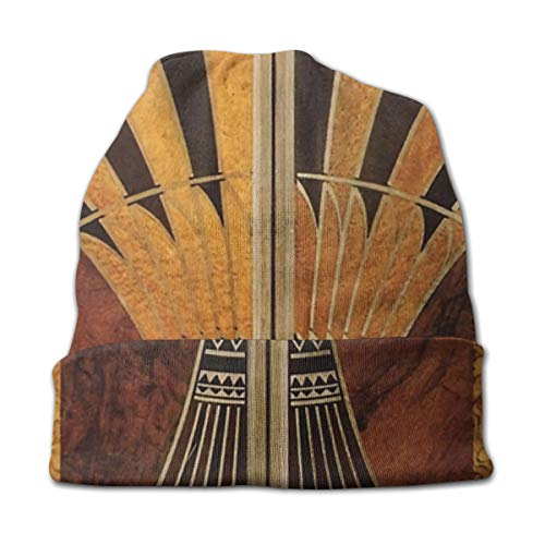 Art Nouveau Art Deco - Gorro de Lana para Invierno, diseño Vintage, Elegante, Color Dorado, Negro, Bronce, Plateado, Beige, Tejido cálido, elástico, Suave y Duradero