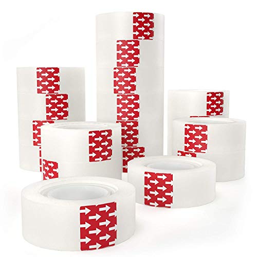 Arteza Cinta invisible con acabado mate | Juego de 20 rollos | Cinta semitransparente de 1,9 cm x 25,4 metros | Para envolver regalos, etiquetar, sellar, aplicar maquillaje, manualidades y bricolaje