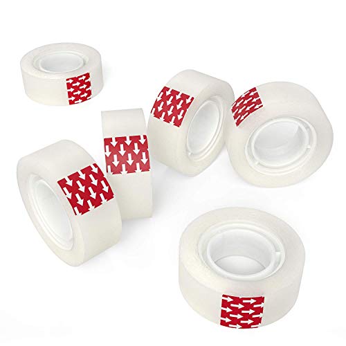 Arteza Cinta invisible con acabado mate | Juego de 20 rollos | Cinta semitransparente de 1,9 cm x 25,4 metros | Para envolver regalos, etiquetar, sellar, aplicar maquillaje, manualidades y bricolaje