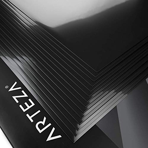 Arteza Vinilo textil termoadhesivo negro | 25,4 x 30,5 cm | Caja de 14 hojas | Vinilo térmico resistente, fácil de pelar y sin tóxicos | Apto para cualquier máquina de corte | Vinilo negro para telas