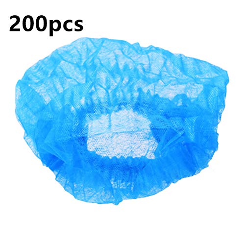 Artibetter 200 Piezas Gorro Quirúrgico Desechable Gorro de Matorral No Tejido Tapa de La Cabeza Del Pelo Gorro de Enfermera Médico Neto para Mujeres Hombres Maquillaje Médico Azul