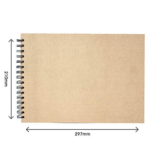 Artway Enviro - Bloc Encuadernado con gusanillo - Papel Cartridge 100% Reciclado - Tapas de aglomerado - 170 gsm - 35 Hojas - 1 x Apaisado A4