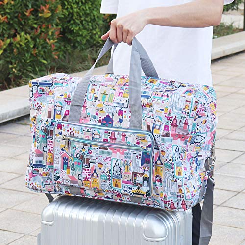 Arxus Bolso Grande de Viaje Plegable en la Bolsa de Viaje con Equipaje y Correa para el Hombro (Castillos)