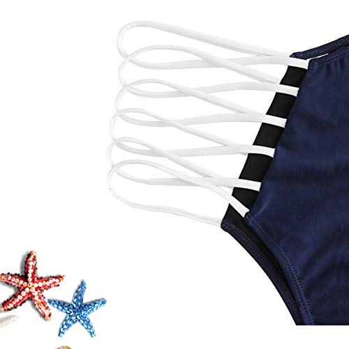 ASEOK Bikini de, Traje de baño con Cordones de Mujer, lencería Sexy con Encaje de Color sólido, Traje de baño de triángulo más Sujetador con cojín, Traje de baño Ajustable, de Playa de Bikini (M)