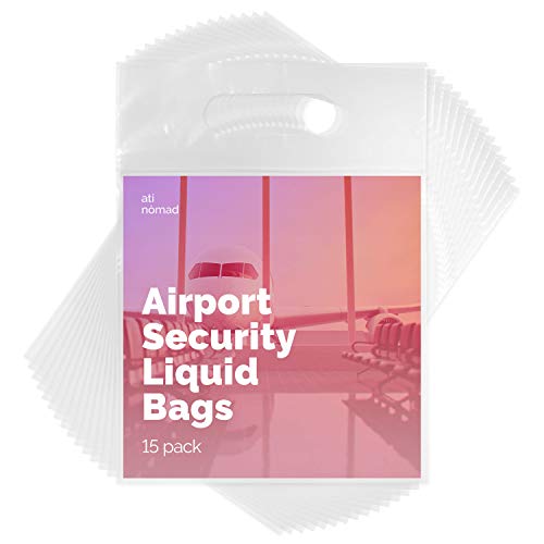Ati Nomad Neceser recerrable para líquidos para el Equipaje de Mano, Conforme con Las Normas de Seguridad aeroportuaria (Pack de 15)