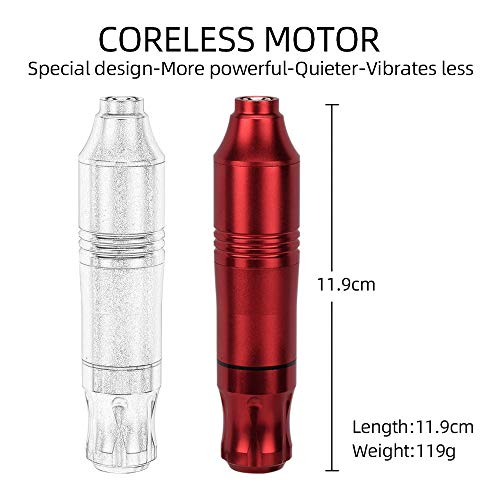 ATOMUS Rotary Tattoo Machine Tattoo Pen Cartridge Machine Gun Liner Shader with DC Cord 9000r/m Motor Zinc Alloy Tattoo Machine Kit for Body Art Tattoo(red)