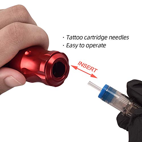 ATOMUS Rotary Tattoo Machine Tattoo Pen Cartridge Machine Gun Liner Shader with DC Cord 9000r/m Motor Zinc Alloy Tattoo Machine Kit for Body Art Tattoo(red)