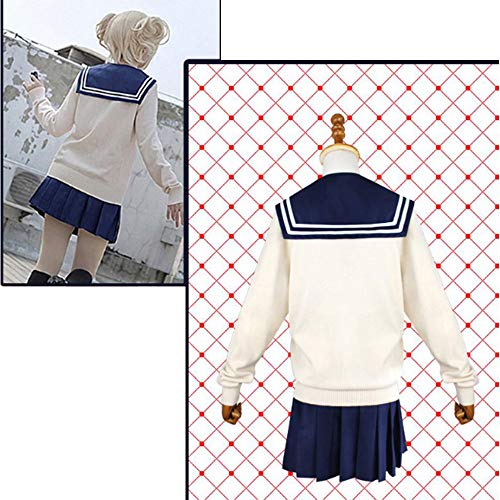 AUkaiqu12 My Hero Academia Cosplay Uniforme Himiko Toga Disfraz de Cosplay con Peluca Zapatos Accesorios Japón Uniforme Jk Disfraz de Estudiante Halloween Cosplay para Mujeres Niñas