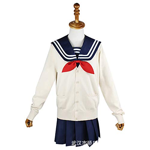 AUkaiqu12 My Hero Academia Cosplay Uniforme Himiko Toga Disfraz de Cosplay con Peluca Zapatos Accesorios Japón Uniforme Jk Disfraz de Estudiante Halloween Cosplay para Mujeres Niñas