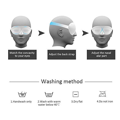 AUNEK Sleeping Mask para Los Ojos, 3D Night Blindfold Seda Suave Eye Mask Hombres/Mujeres, Ajustable Sleep Mask con Tapones para los Oídos, Viaje/Nap/Shift Works Máscara para Dormir [2 Pack]