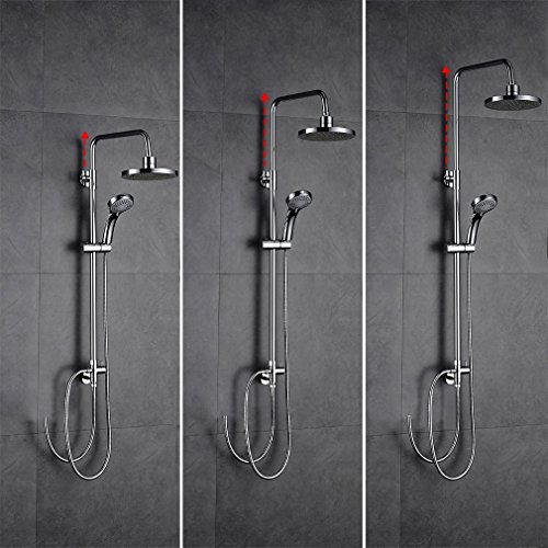 AuraLum Conjunto Ducha sin-Grifo Pared, Set de Ducha Extensible con Rociador Ducha Lluvia Redondo, Alcachofa de Ducha 3-Modos