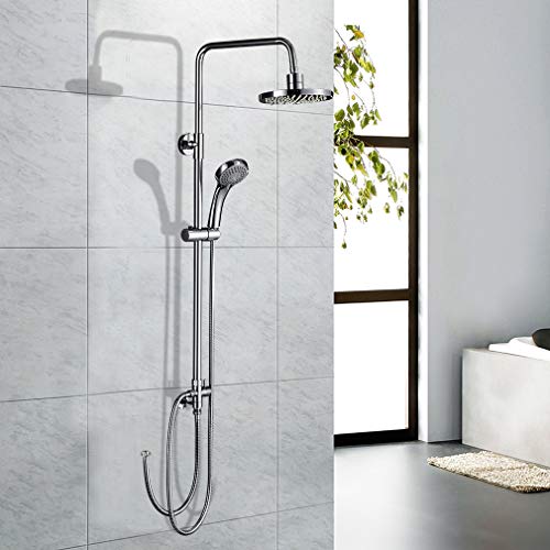 AuraLum Conjunto Ducha sin-Grifo Pared, Set de Ducha Extensible con Rociador Ducha Lluvia Redondo, Alcachofa de Ducha 3-Modos
