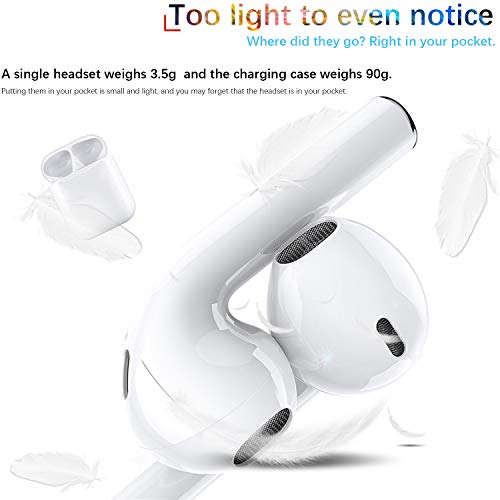 Auriculares Bluetooth 5.0Micrófono Incorporado y Estuche Cargador, Sonido 3D Estéreo Alta Definición Reducción Ruidos, Compatible con Airpods/Android/iPhone/Samsung