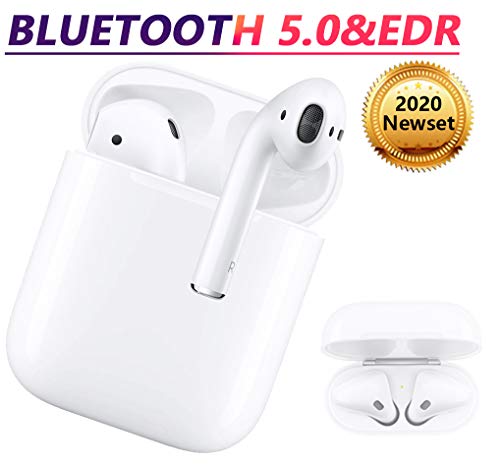 Auriculares Bluetooth 5.0Micrófono Incorporado y Estuche Cargador, Sonido 3D Estéreo Alta Definición Reducción Ruidos, Compatible con Airpods/Android/iPhone/Samsung