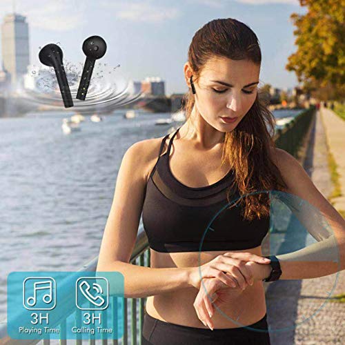 Auriculares Bluetooth, Auriculares inalámbricos Bluetooth 5.0 Audífonos Wireless en Oido Carga Rapida USB-C Impermeables Micrófono Incorporado Sonido Estéreo con Graves Profundos con Caja de Carga