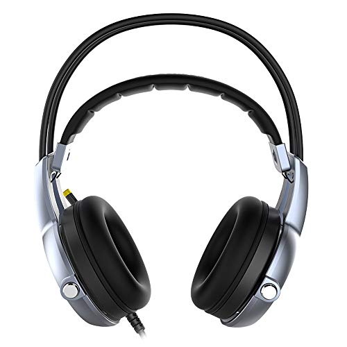 Auriculares para juegos para PC, auriculares para juegos, auriculares para juegos estéreo 7.1 con vibración para PC, computadora portátil, auriculares para videojuegos con función de pantalla LED （n