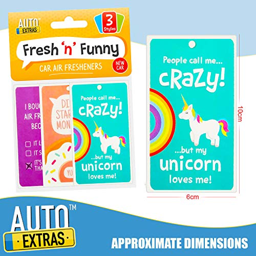 Auto Extras 6 Unidades de ambientadores para Coche con Frases Divertidas para el hogar, el Trabajo o tu Coche