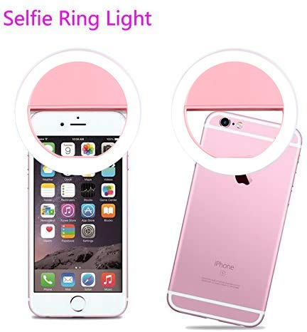 AUTOPkio Anillo de Luz Selfie, 36 LED Ring Light USB Recargable Ajustable 3 Niveles Brillo para Youtube, Tiktok, Teléfonos, Maquillaje (Rosado)