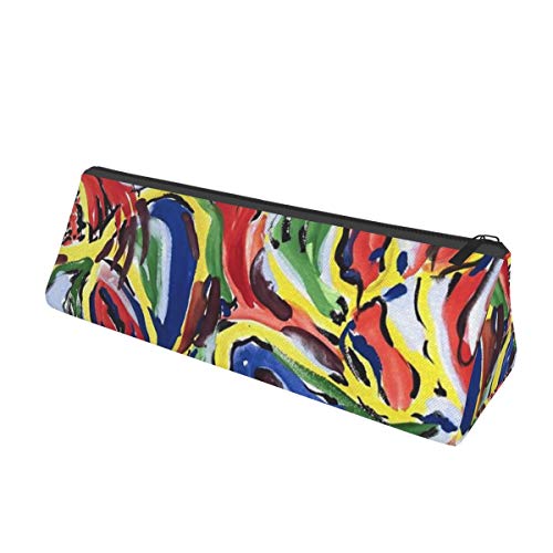 Avant Garde Art 3 Triángulo Pen Bolsa Portátil Lápiz Estuche Cosmético Bolsa Bolsa para Oficina Estudiantes Mujeres
