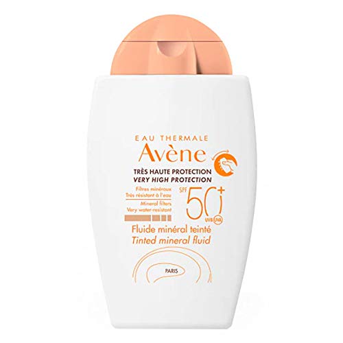 Avene Solar SPF50 Fluido Mineral Color Sin Perfume Piel Sensible Intolerante, 40ml