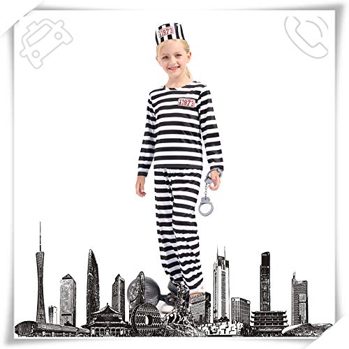 Avsvcb Cosplay Traje de Navidad para niños actuación de Drama Uniforme de prisión Regalo de Novedad de Halloween Disfraz de Prisionero Disfraz de prisión