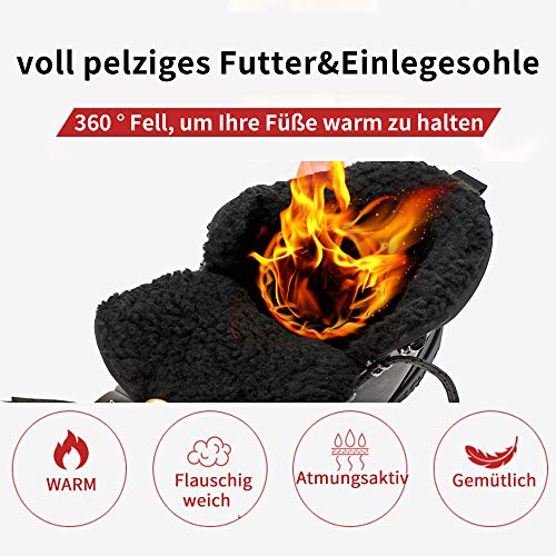 AX BOXING Hombre Botines Zapatos Botas Nieve Invierno Botas Impermeables Fur Forro Aire Libre Boots (43 EU, A98509-Marrón)