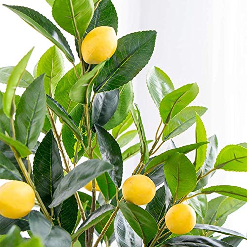 AXAA Planta de simulación en Maceta, Hermoso árbol Artificial, Piso Grande, árbol de limón Artificial, decoración de la Ventana del hogar, Planta Verde, Interior, Exterior, árboles, 136 cm