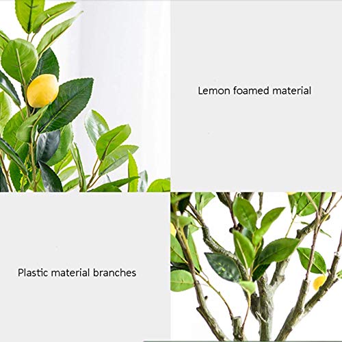 AXAA Planta de simulación en Maceta, Hermoso árbol Artificial, Piso Grande, árbol de limón Artificial, decoración de la Ventana del hogar, Planta Verde, Interior, Exterior, árboles, 136 cm