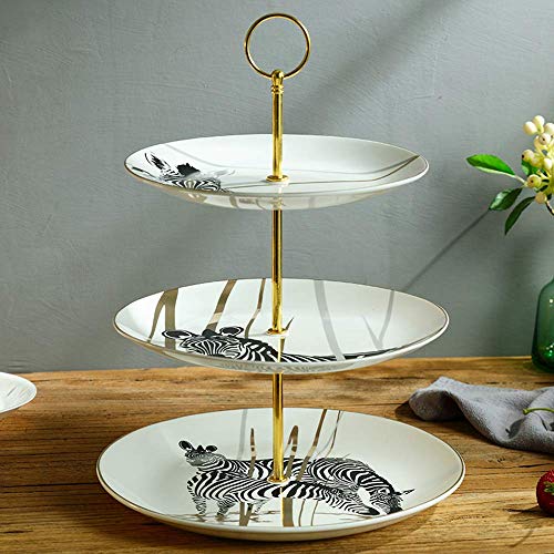AXAA Soporte para Pasteles de Varias Capas, Creativo Plato de Frutas para el hogar, Sala de Estar, Plato de Postre de cerámica para el té de la Tarde, Adecuado para Bodas, cumpleaños, Actividades