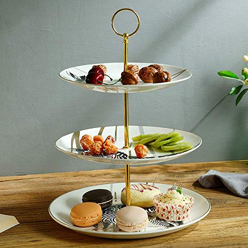 AXAA Soporte para Pasteles de Varias Capas, Creativo Plato de Frutas para el hogar, Sala de Estar, Plato de Postre de cerámica para el té de la Tarde, Adecuado para Bodas, cumpleaños, Actividades