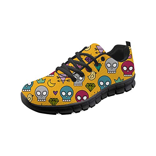 AXGM - Zapatillas de Deporte para Mujer, Zapatillas de Correr, Zapatillas de Calle, Malla de Aire, Zapatillas, cráneo, Estampado de Reina, Color, Talla 41 EU