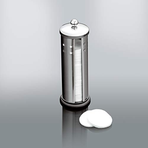 Axxentia Bustino Dispensador de algodón, Acero Inoxidable, Plateado, Ø 7 cm