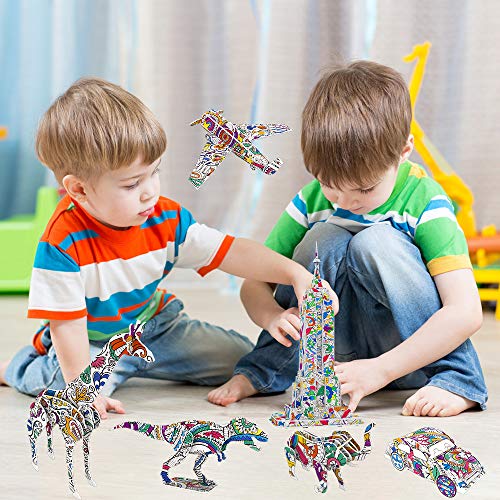 AYUQI Rompecabezas para Colorear 3D, SPECOOL Juguetes Kit de Colorear para niños, DIY Arts Crafts Puzzle Kit, Regalo Navidad de cumpleaño para niños Niñas