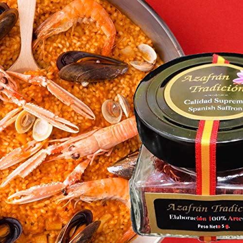 Azafran en Hebras Español Premium 5 Gr. –100% Puro Envasado en Cristal manteniendo su Frescura y Sabor.