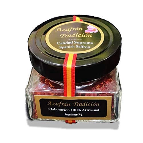 Azafran en Hebras Español Premium 5 Gr. –100% Puro Envasado en Cristal manteniendo su Frescura y Sabor.