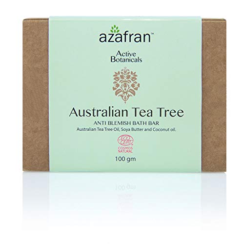 Azafran Organics - Jabón antimanchas de árbol de té australiano, 100 g