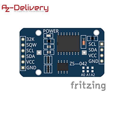AZDelivery 3 x Reloj en tiempo real RTC DS3231 y bateria incluida gratis I2C para Arduino, Raspberry Pi y microcontrolador (con AT24C32)
